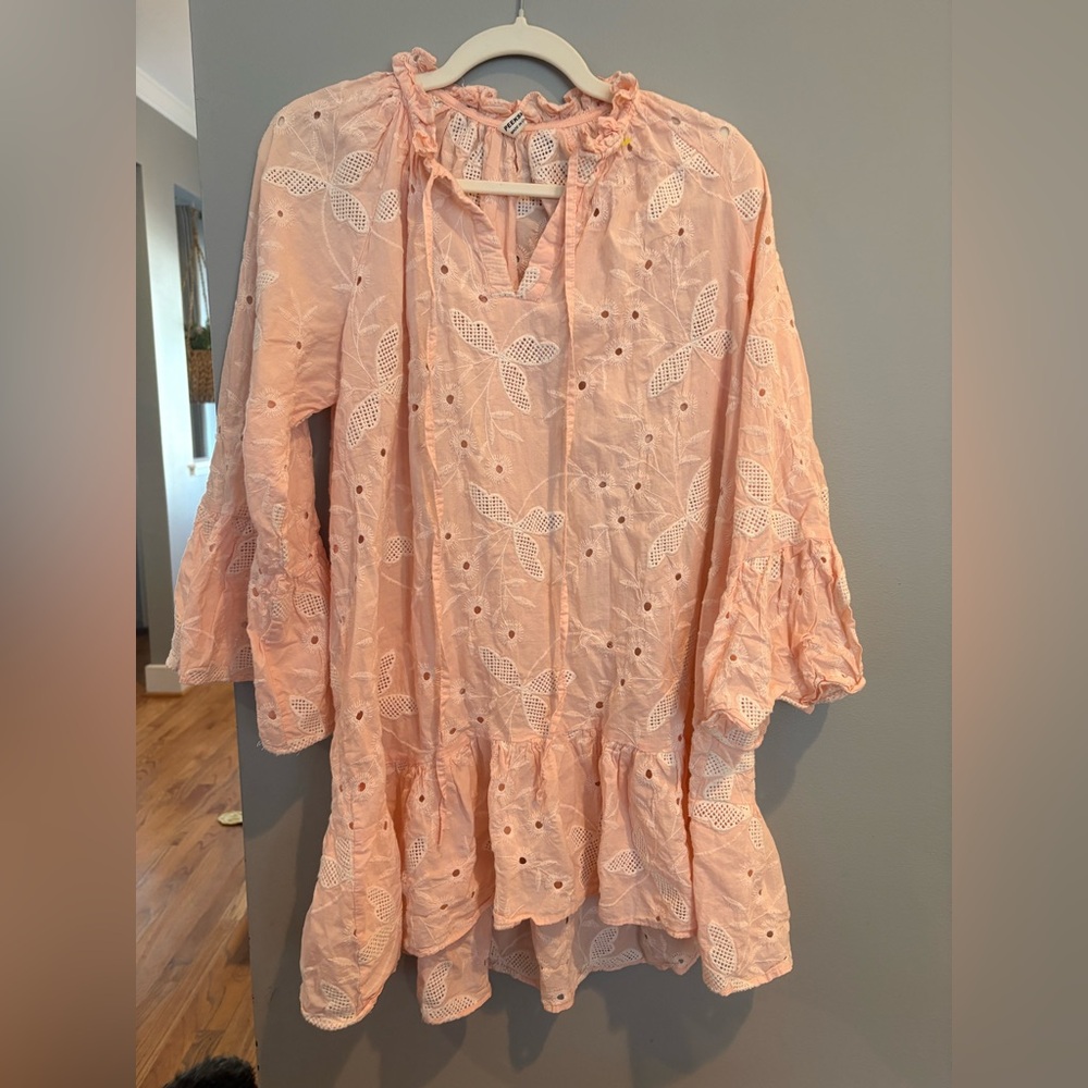 🍀Dainty Peach/Pink Embroidered Women's dress